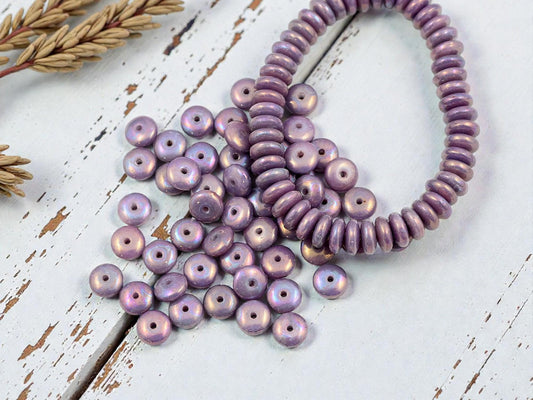 Czech Glass Beads - Rondelle Beads - Spacer Beads - 6mm Beads - Donut Beads - 6x2mm - 50pcs - (1399)