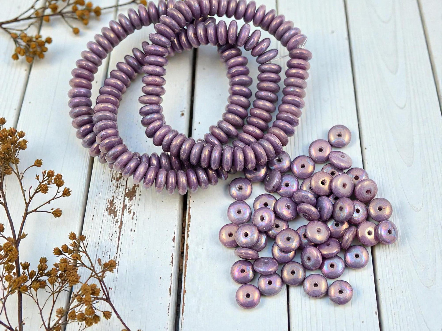 Czech Glass Beads - Rondelle Beads - Spacer Beads - 6mm Beads - Donut Beads - 6x2mm - 50pcs - (1399)