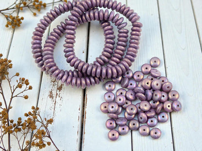 Czech Glass Beads - Rondelle Beads - Spacer Beads - 6mm Beads - Donut Beads - 6x2mm - 50pcs - (1399)