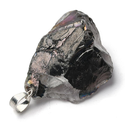 Natural Rough Raw Quartz Crystal Pendant with bail - 1pcs - (2079)