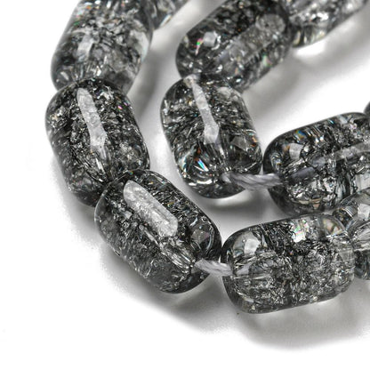 Glass Beads - Barrel Beads - Chinese Glass - Electroplated Glass - 11x8mm - 15" Strand - (A585)