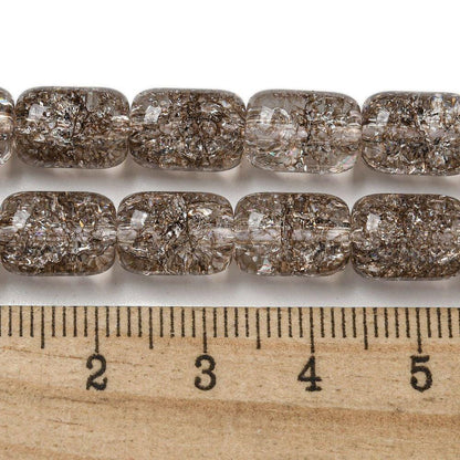 Glass Beads - Barrel Beads - Crackle Beads - Electroplated Glass - 11x8mm - 15" Strand - (A601)