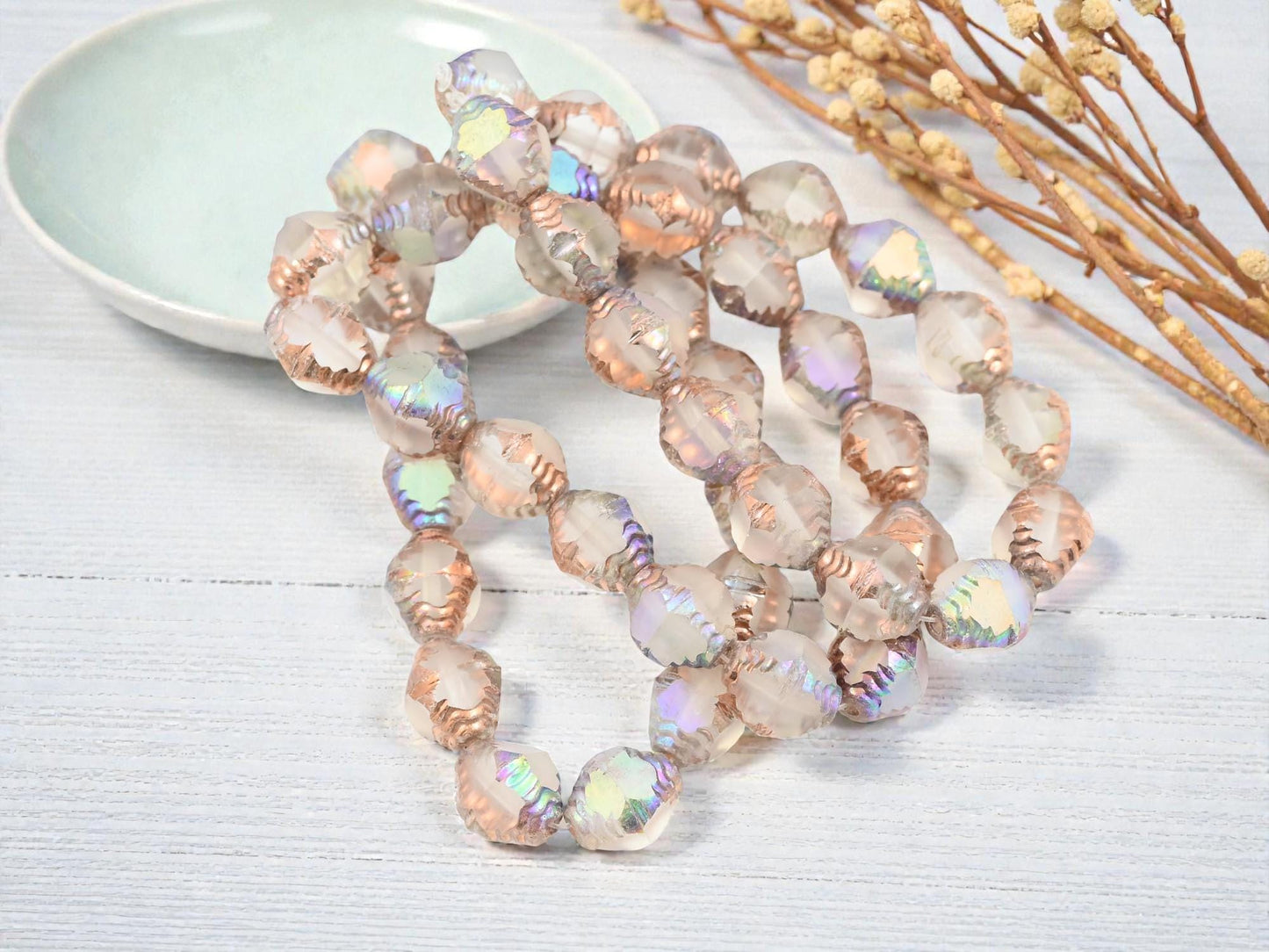 Czech Glass Beads - Picasso Beads - Bicone Beads - Faceted Beads - 10x8mm - 15pcs - (5354)