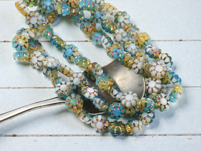New Czech Beads - Czech Glass Beads - Flower Beads - Cactus Flower - 9mm - 25pcs - (B745)