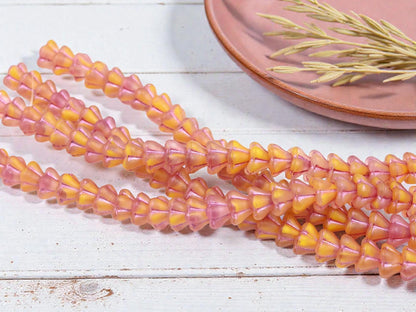 Czech Glass Beads - Bell Flower Beads - Czech Flower Beads - 6x8mm - 25pcs - (5306)