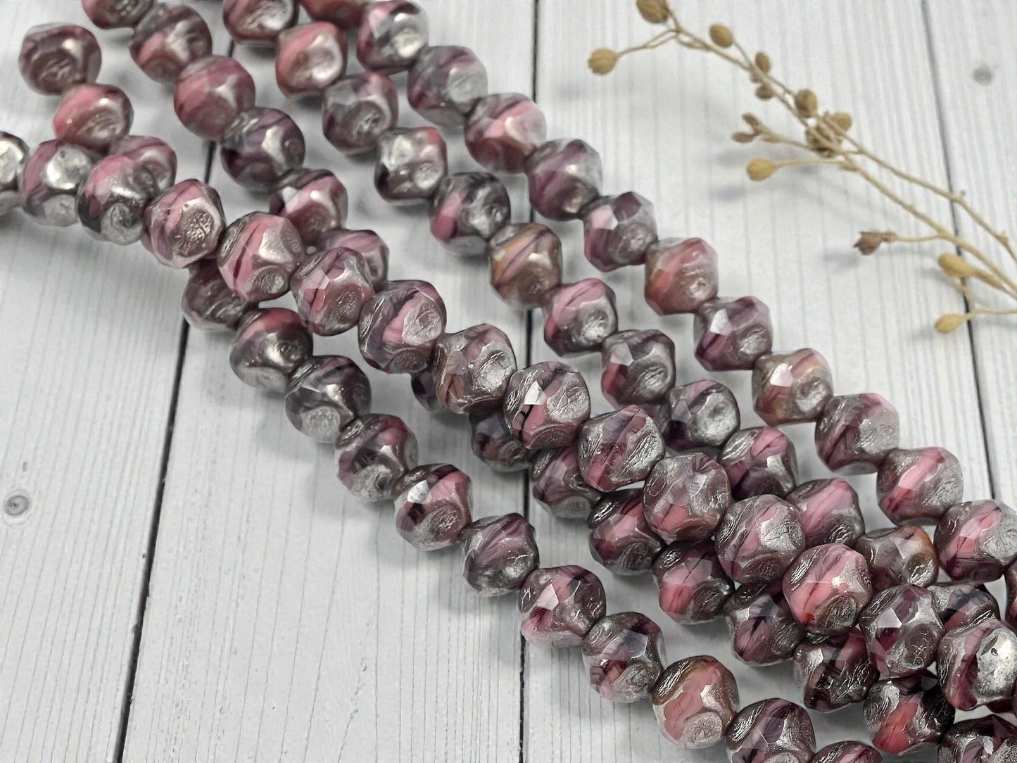 Czech Glass Beads - Picasso Beads - Central Cut - Round Beads - Baroque Beads - 8mm - 16pcs - (2530)