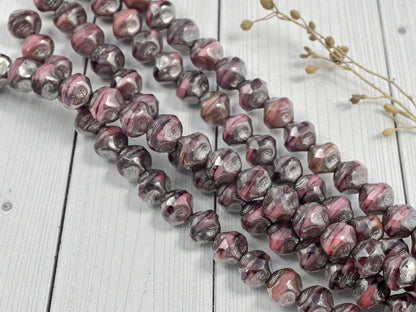 Czech Glass Beads - Picasso Beads - Central Cut - Round Beads - Baroque Beads - 8mm - 16pcs - (2530)