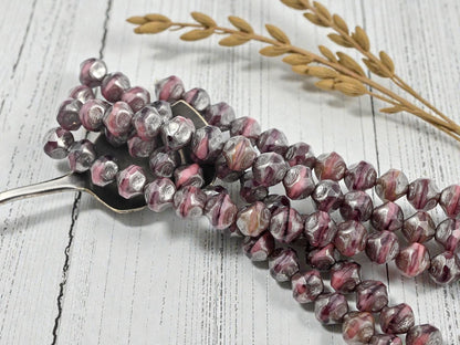 Czech Glass Beads - Picasso Beads - Central Cut - Round Beads - Baroque Beads - 8mm - 16pcs - (2530)