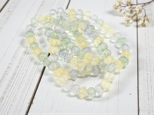 Czech Glass Beads - Rondelle Beads - Fire Polished Beads - Pastel Beads - 6x8mm - 25pcs - (A460)