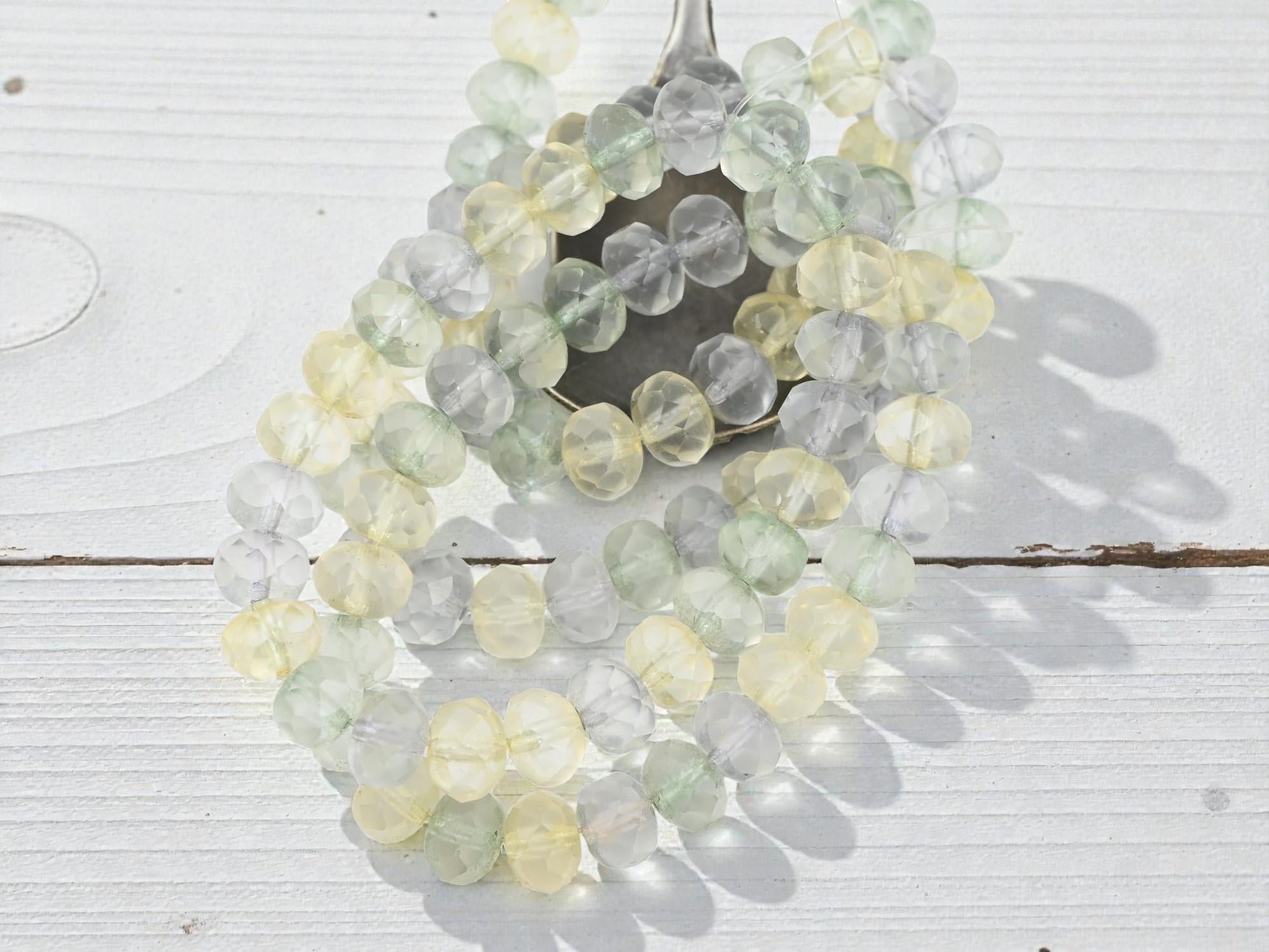 Czech Glass Beads - Rondelle Beads - Fire Polished Beads - Pastel Beads - 6x8mm - 25pcs - (A460)