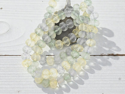 Czech Glass Beads - Rondelle Beads - Fire Polished Beads - Pastel Beads - 6x8mm - 25pcs - (A460)