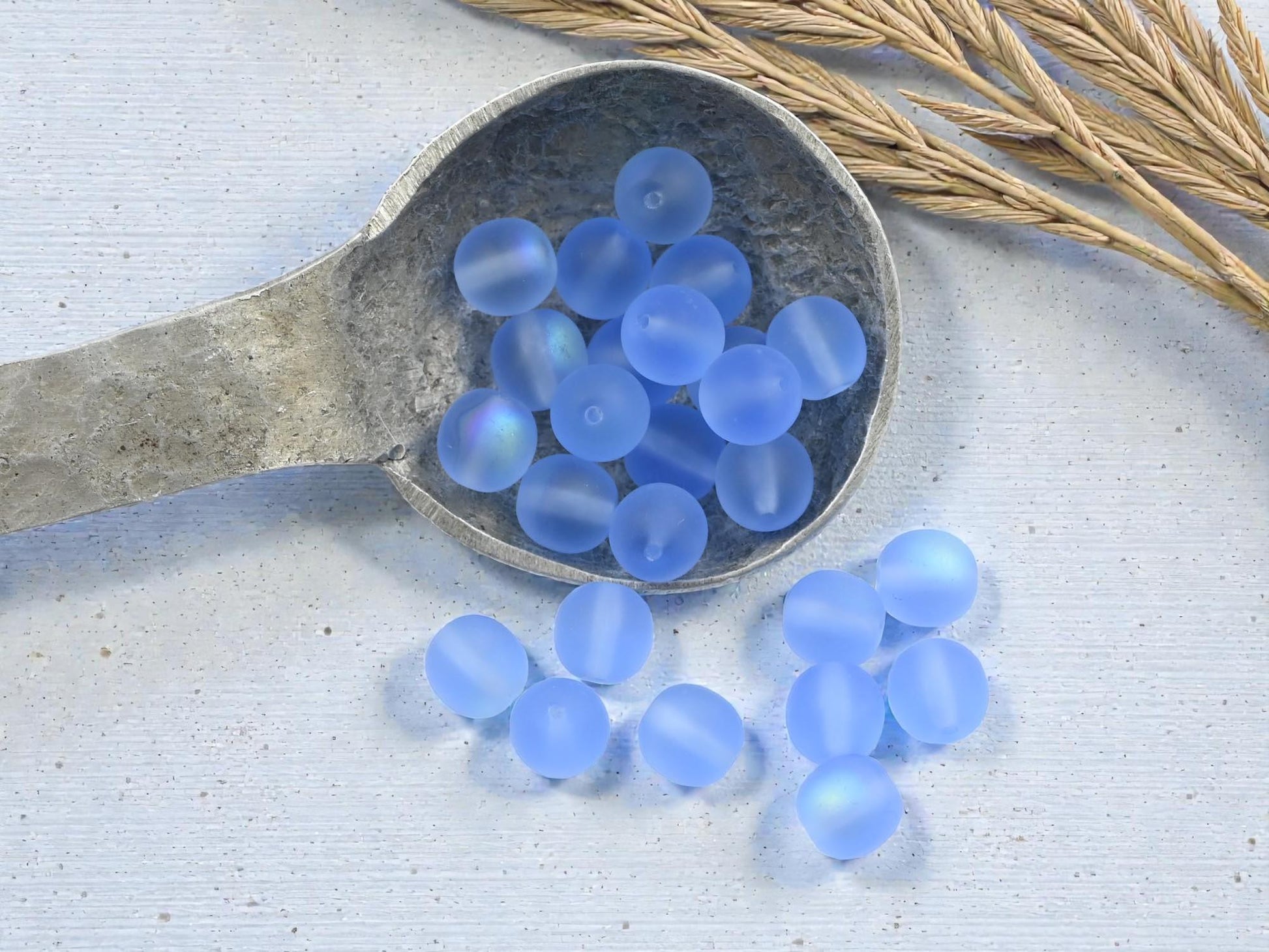 Czech Glass Beads - 8mm Beads - Druk Beads - Round Beads - 25pcs - (B170)