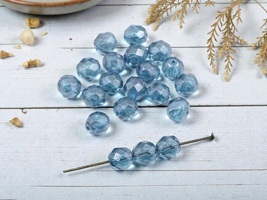 Czech Glass Beads - Fire Polished Beads - Round Beads - 8mm Beads - 20pcs - (3616)