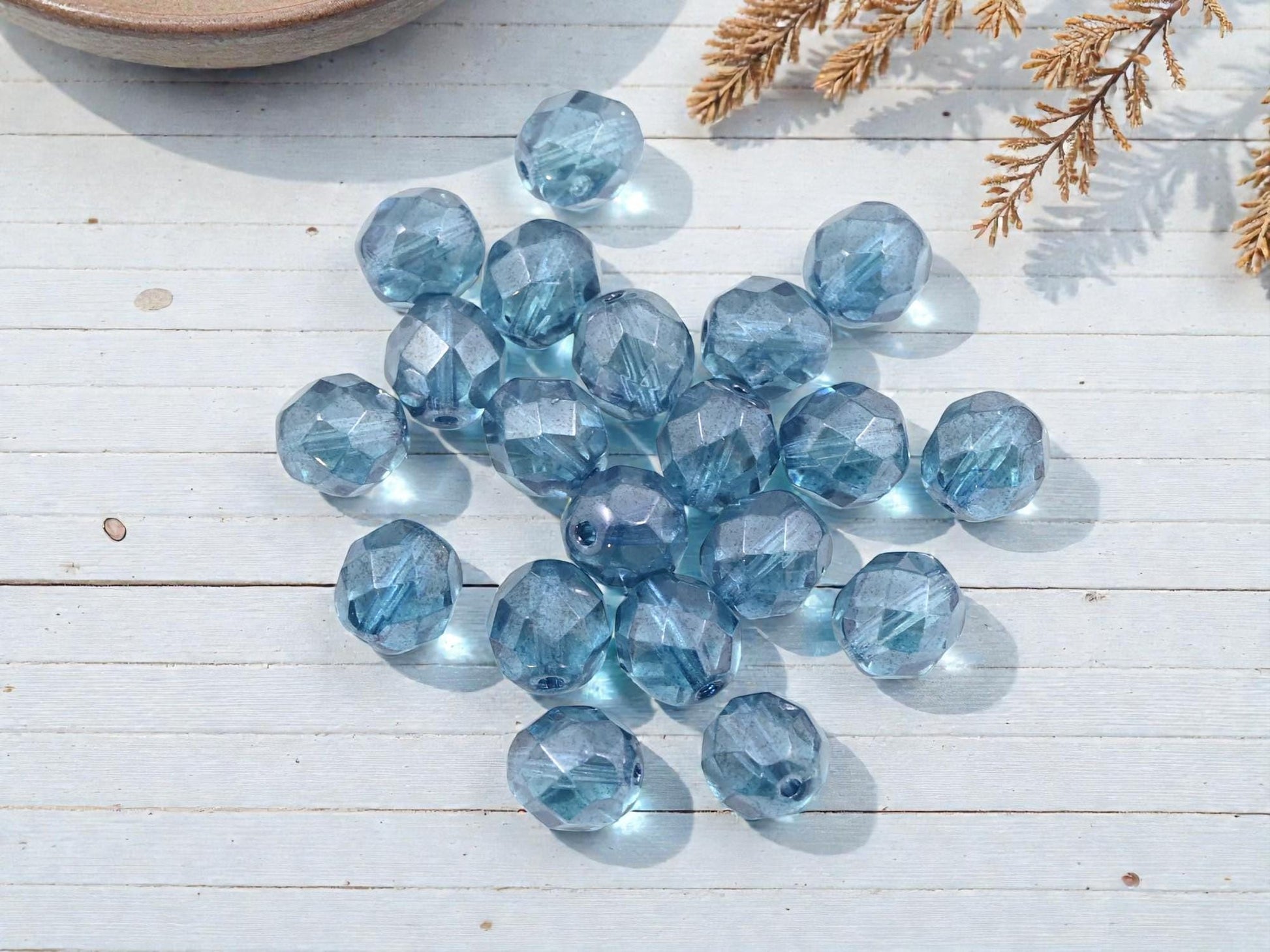 Czech Glass Beads - Fire Polished Beads - Round Beads - 8mm Beads - 20pcs - (3616)