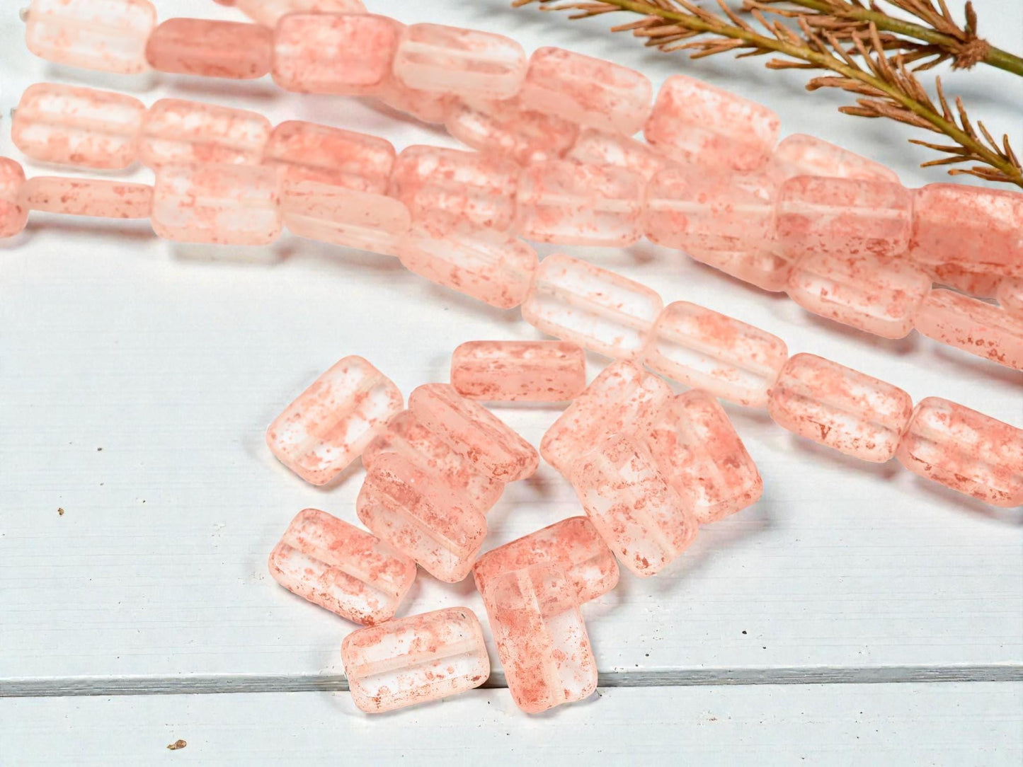 Czech Glass Table Cut Rectangle Crystal Copper Beads - 16x10mm - 12pcs - (4804)