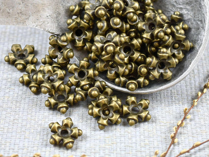 *50* 9mm Antique Bronze Star Spacer Beads
