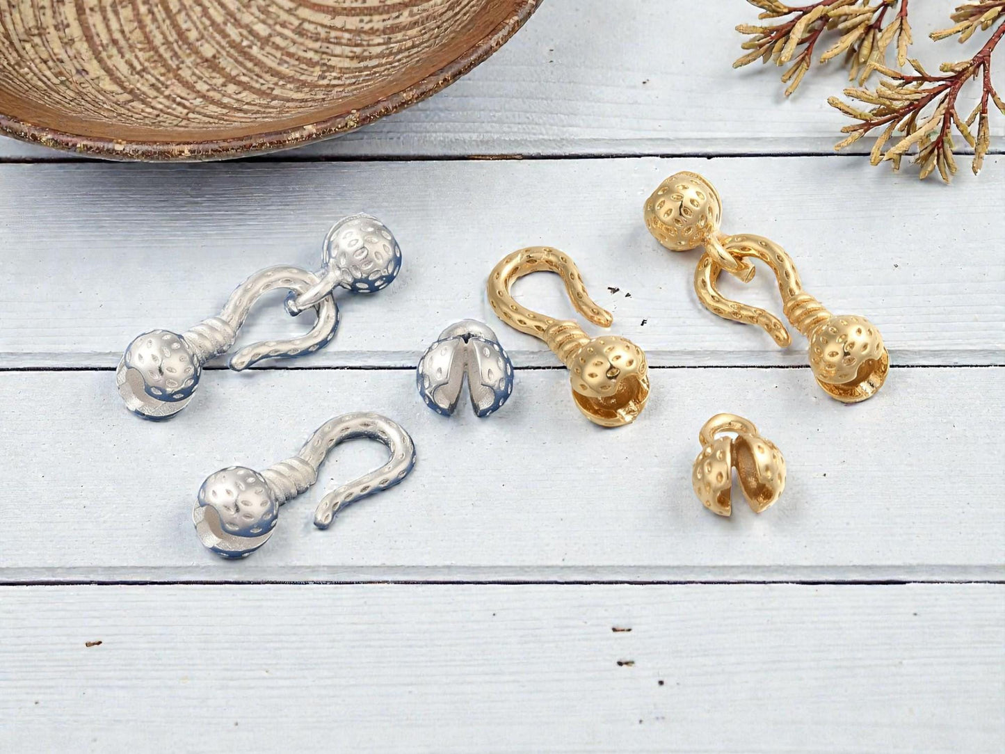 Metal Clasps - S Hook Clasp - Cord Ends - Gold Clasps - 5pcs - 16x7x6mm - Choose Silver or Gold