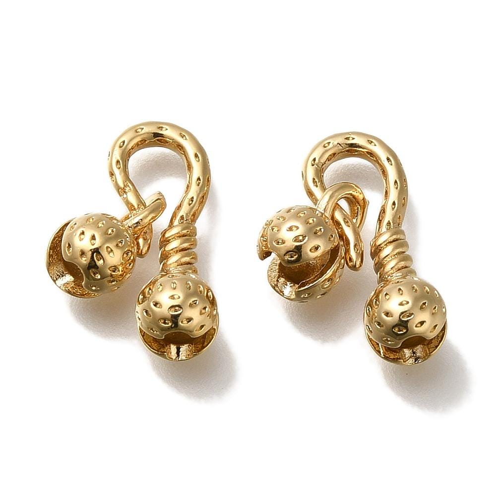 Metal Clasps - S Hook Clasp - Cord Ends - Gold Clasps - 5pcs - 16x7x6mm - Choose Silver or Gold