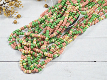 Seed Beads - Czech Glass Beads - Trica Beads - Czech Picasso Beads - Size 6 Beads - 20" Strand - (2035)