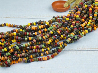 Picasso Seed Beads - Aged Picasso Beads - Czech Glass Beads - Size 5 Seed Beads - 5/0 - 20" Strand - (3093)