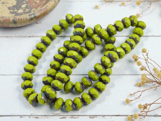 Picasso Beads - Rondelle Beads - Czech Glass Beads - 6x8mm - 25pcs - (3112)