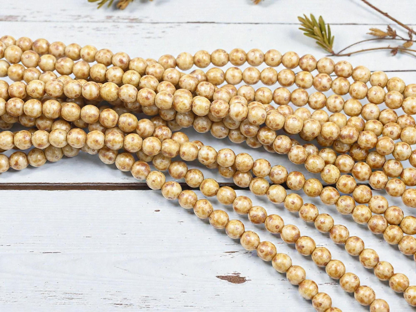 Picasso Beads - Czech Glass Beads - Round Druk Beads - 5mm - 39pcs - (B612)
