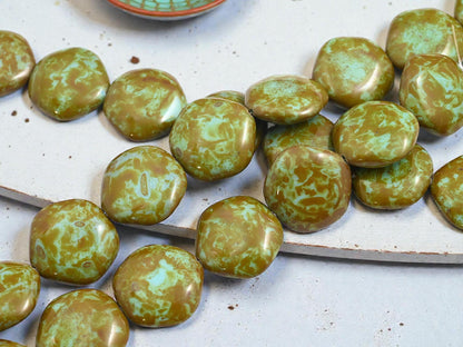 Czech Glass Beads - Picasso Beads - Old Stock Beads - Organic Beads - 24mm - 8pcs - (B813)
