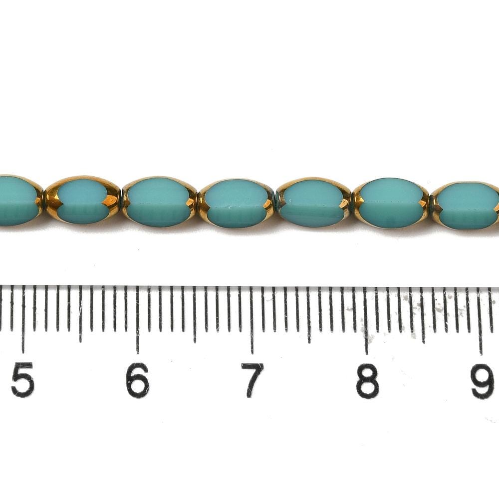 Table Cut Beads - Glass Beads - Electroplated Glass - 5x7mm - 14" Strand - (1149)