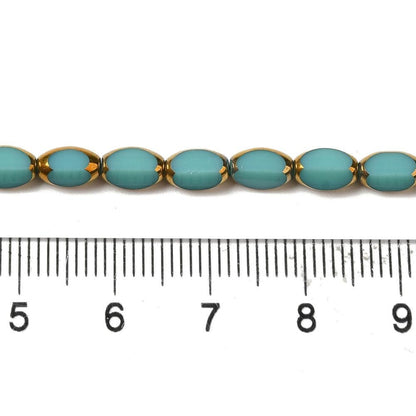 Table Cut Beads - Glass Beads - Electroplated Glass - 5x7mm - 14" Strand - (1149)