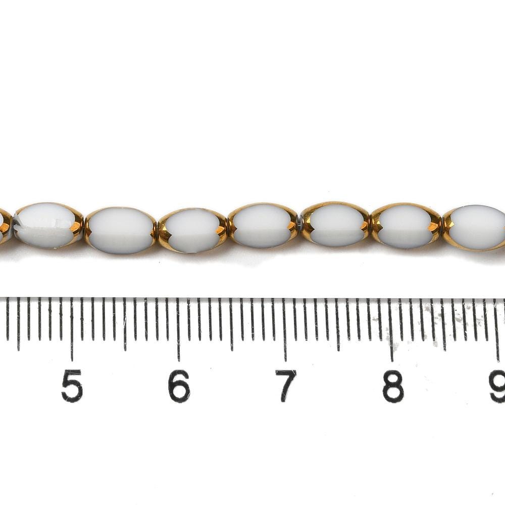 Table Cut Beads - Glass Beads - Electroplated Glass - 5x7mm - 14" Strand - (2292)