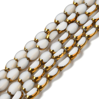 Table Cut Beads - Glass Beads - Electroplated Glass - 5x7mm - 14" Strand - (2292)