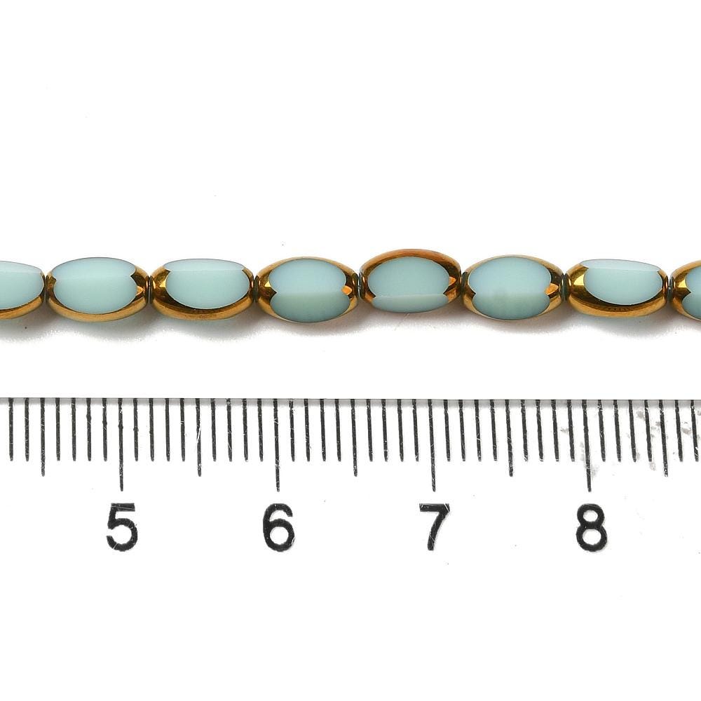 Table Cut Beads - Glass Beads - Electroplated Glass - 5x7mm - 14" Strand - (5866)