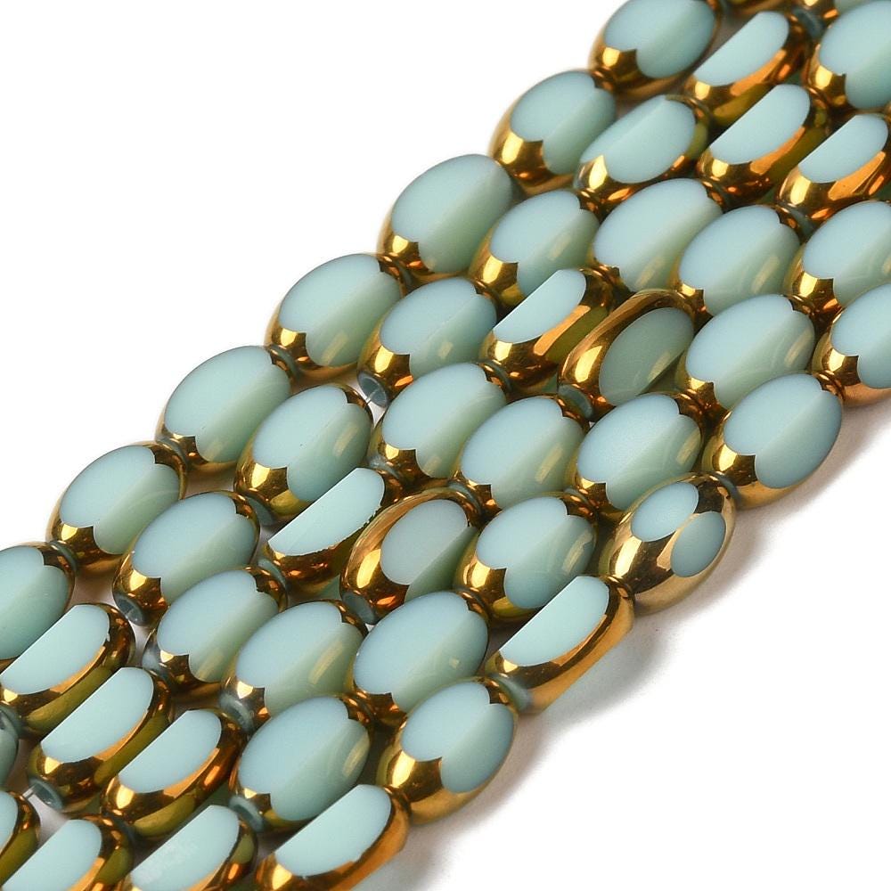 Table Cut Beads - Glass Beads - Electroplated Glass - 5x7mm - 14" Strand - (5866)