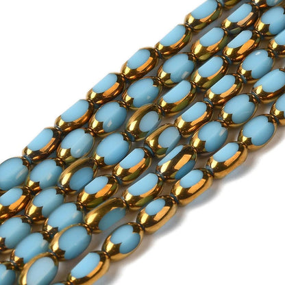 Table Cut Beads - Glass Beads - Electroplated Glass - 5x7mm - 14" Strand - (2959)
