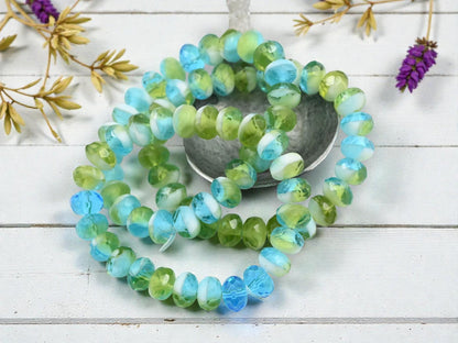 Czech Glass Beads - Rondelle Beads - Fire Polished Beads - 6x8mm - 25pcs - (A486)