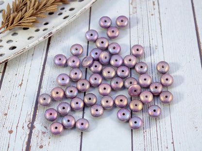 Czech Glass Beads - Rondelle Beads - Spacer Beads - 6mm Beads - Donut Beads - 6x2mm - 50pcs - (1399)