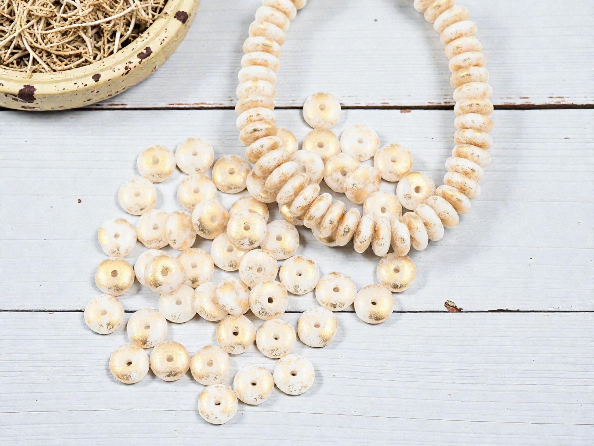 Czech Glass Beads - Rondelle Beads - Spacer Beads - 6mm Beads - Donut Beads - 6x2mm - 50pcs - (560)
