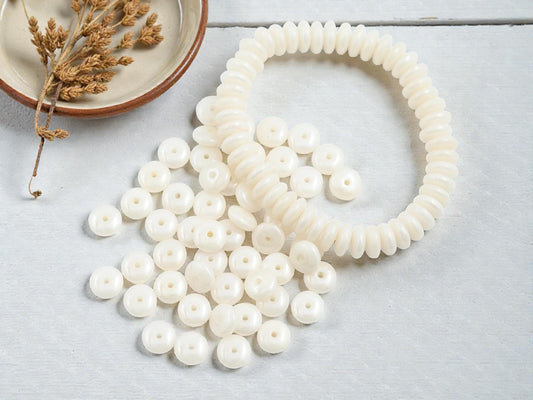 Czech Glass Beads - Rondelle Beads - Spacer Beads - 6mm Beads - Donut Beads - 6x2mm - 50pcs - (2983)