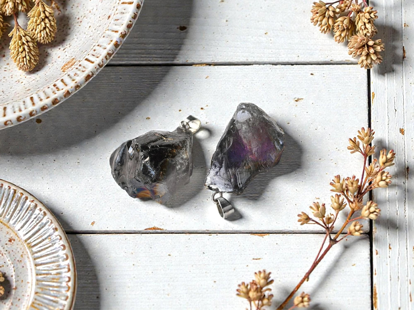 Natural Rough Raw Quartz Crystal Pendant with bail - 1pcs - (2079)