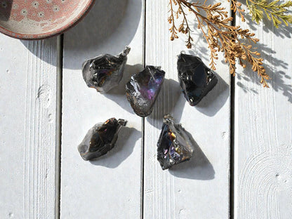 Natural Rough Raw Quartz Crystal Pendant with bail - 1pcs - (2079)