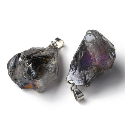 Natural Rough Raw Quartz Crystal Pendant with bail - 1pcs - (2079)