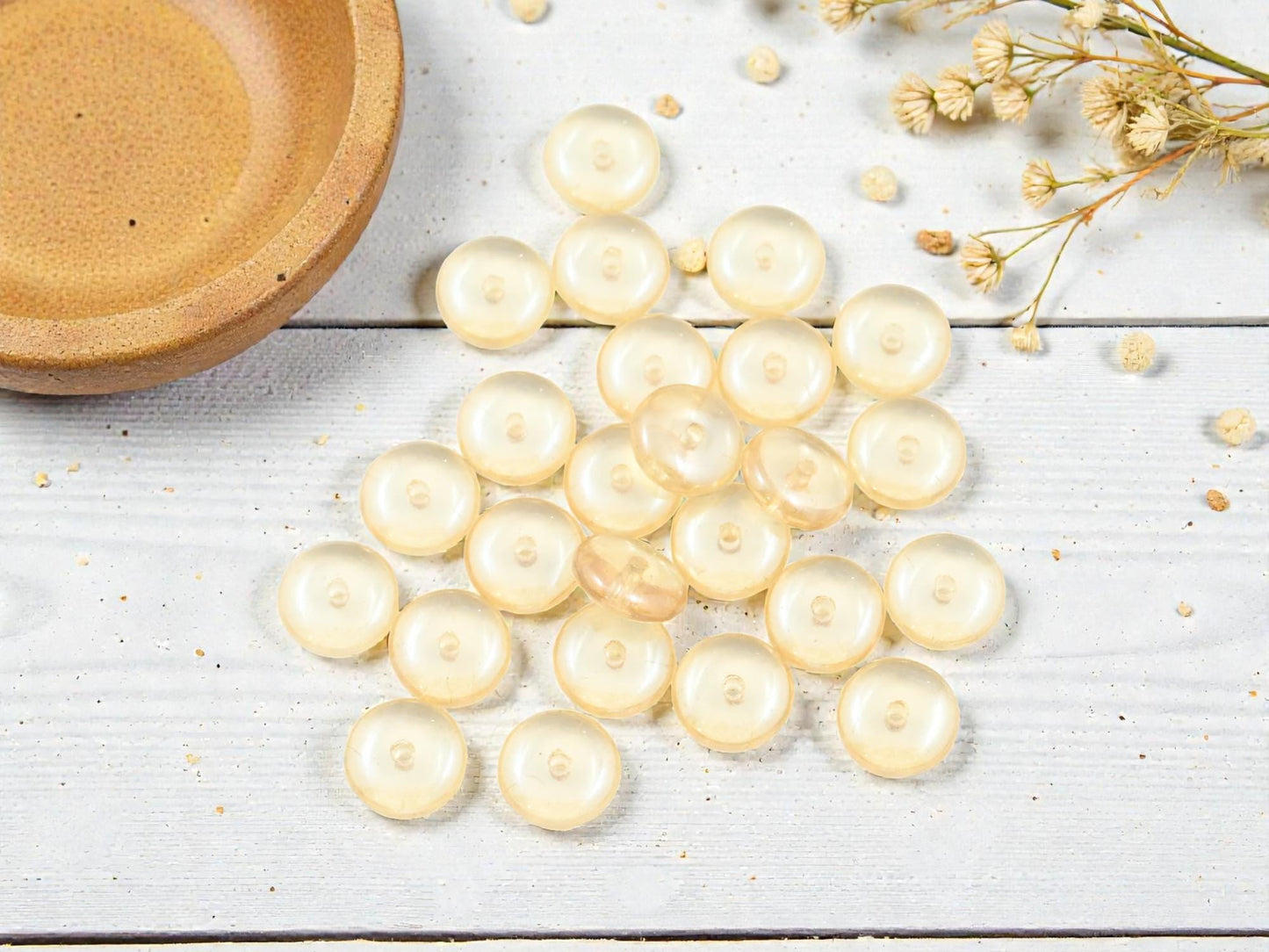 Czech Glass Rondelle Spacer Beads - Champagne Lumi - 8x3mm - 25pcs - (4217)