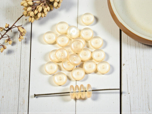 Czech Glass Rondelle Spacer Beads - Champagne Lumi - 8x3mm - 25pcs - (4217)