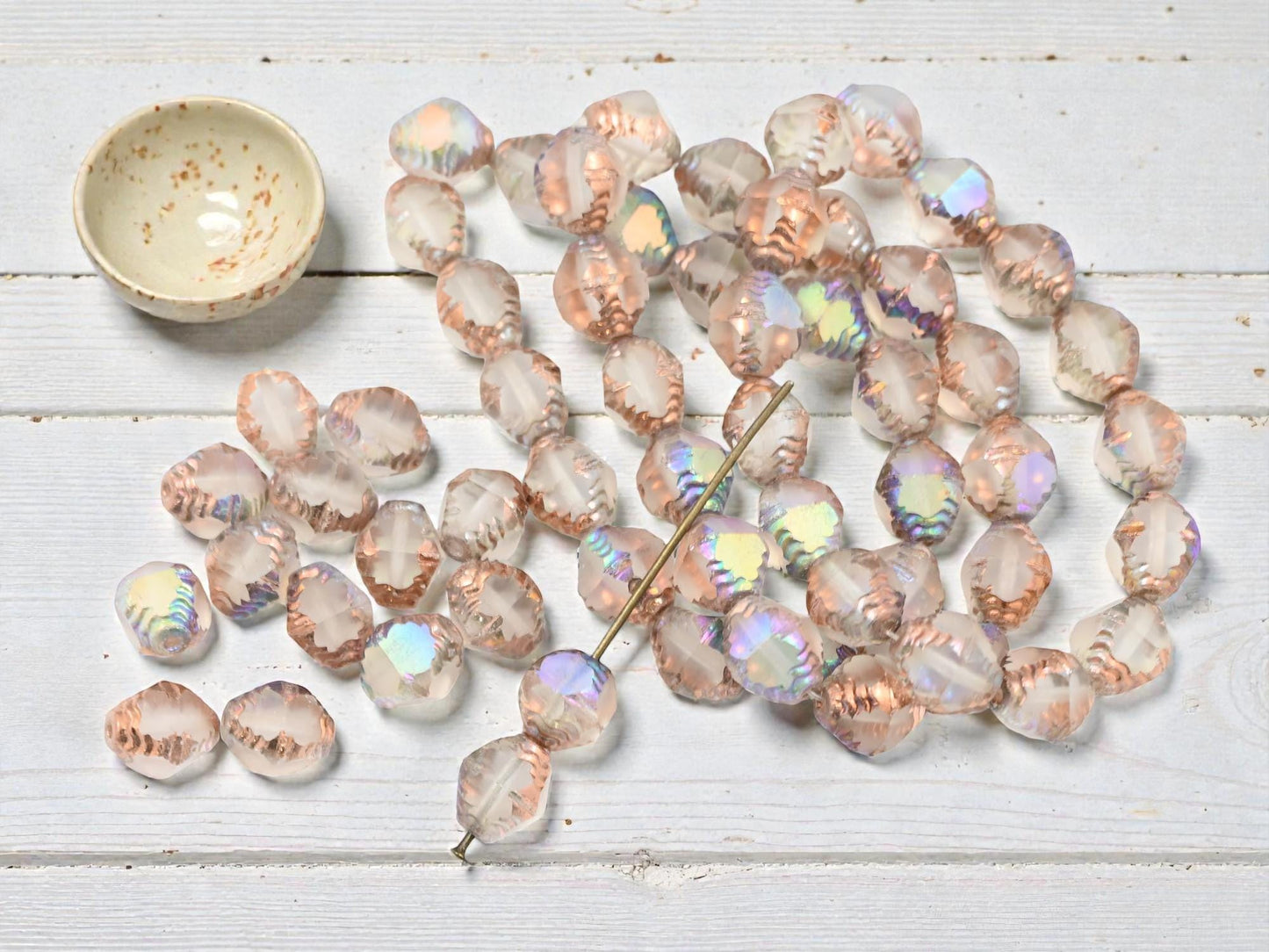 Czech Glass Beads - Picasso Beads - Bicone Beads - Faceted Beads - 10x8mm - 15pcs - (5354)