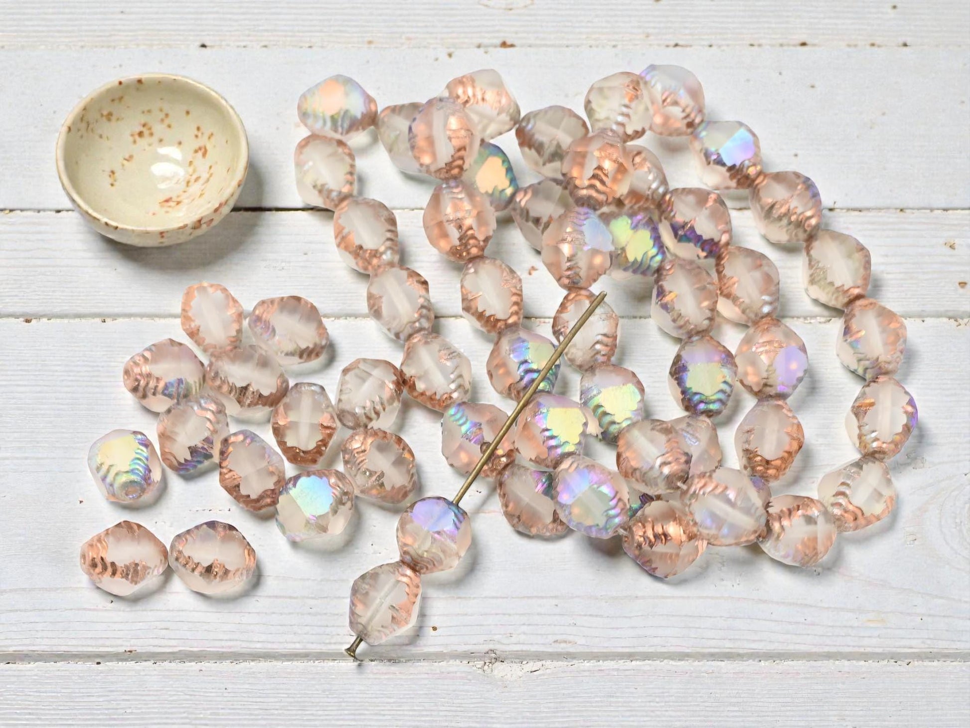 Czech Glass Beads - Picasso Beads - Bicone Beads - Faceted Beads - 10x8mm - 15pcs - (5354)