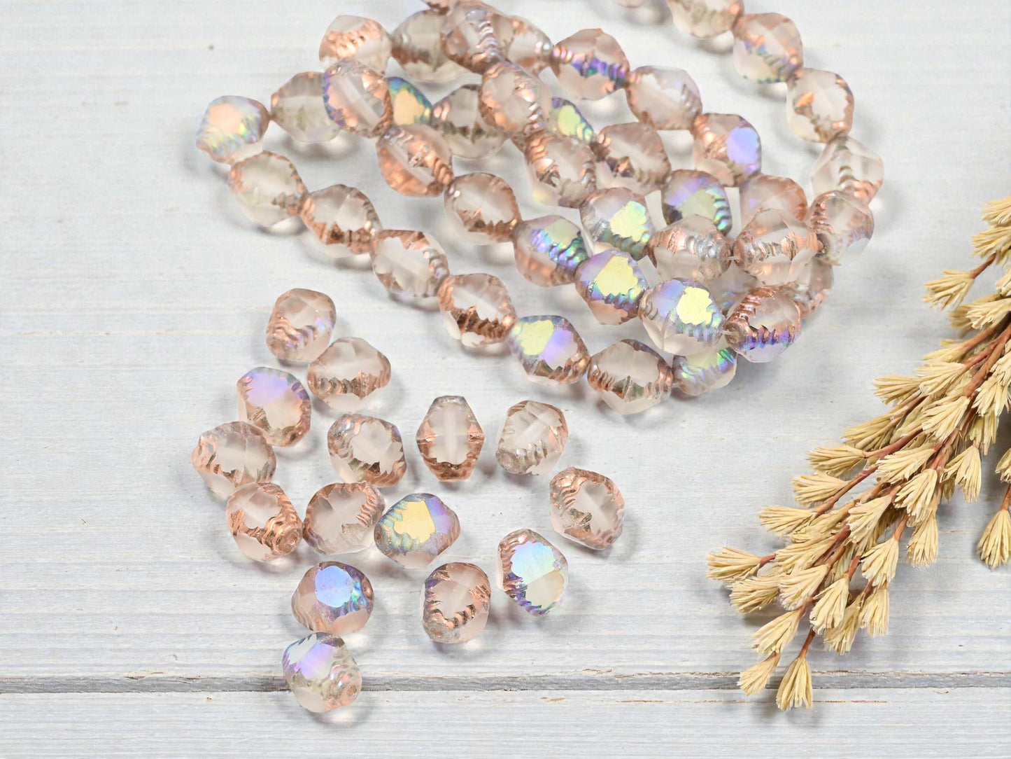 Czech Glass Beads - Picasso Beads - Bicone Beads - Faceted Beads - 10x8mm - 15pcs - (5354)