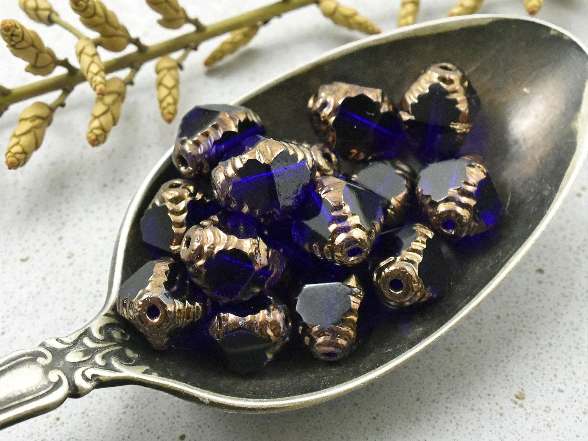 Czech Glass Beads - Picasso Beads - Bicone Beads - Faceted Beads - 10x8mm - 15pcs - (3983)