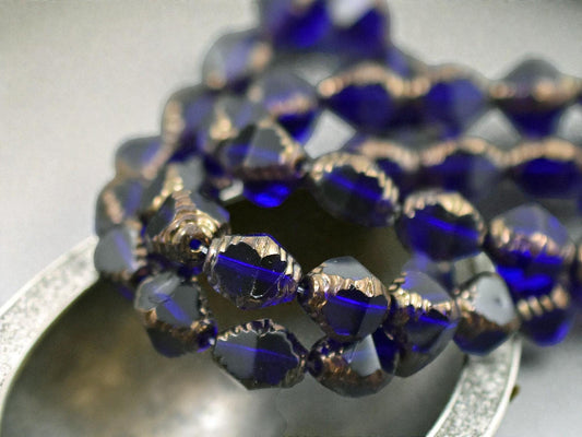 Czech Glass Beads - Picasso Beads - Bicone Beads - Faceted Beads - 10x8mm - 15pcs - (3983)