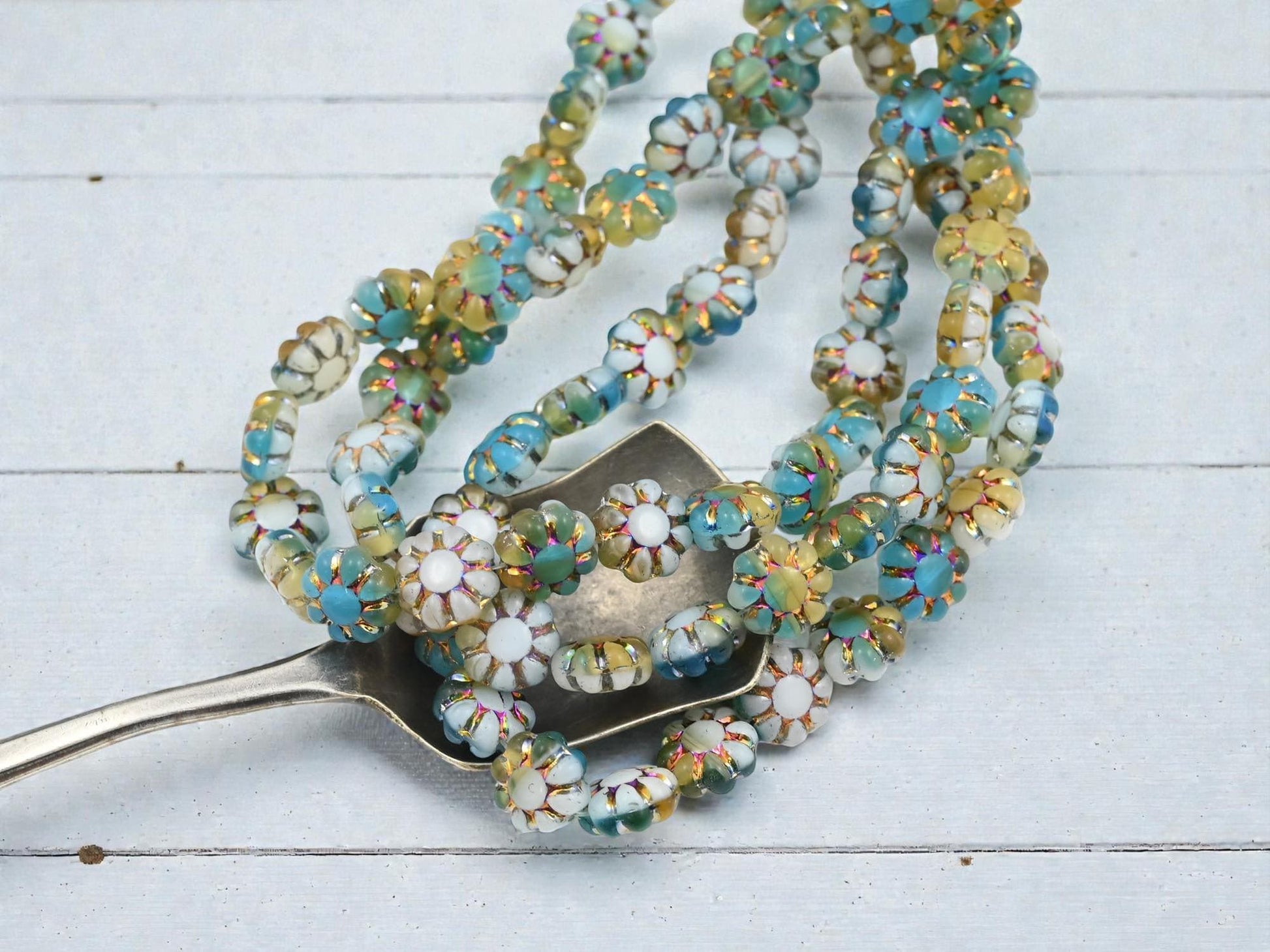 New Czech Beads - Czech Glass Beads - Flower Beads - Cactus Flower - 9mm - 25pcs - (B745)