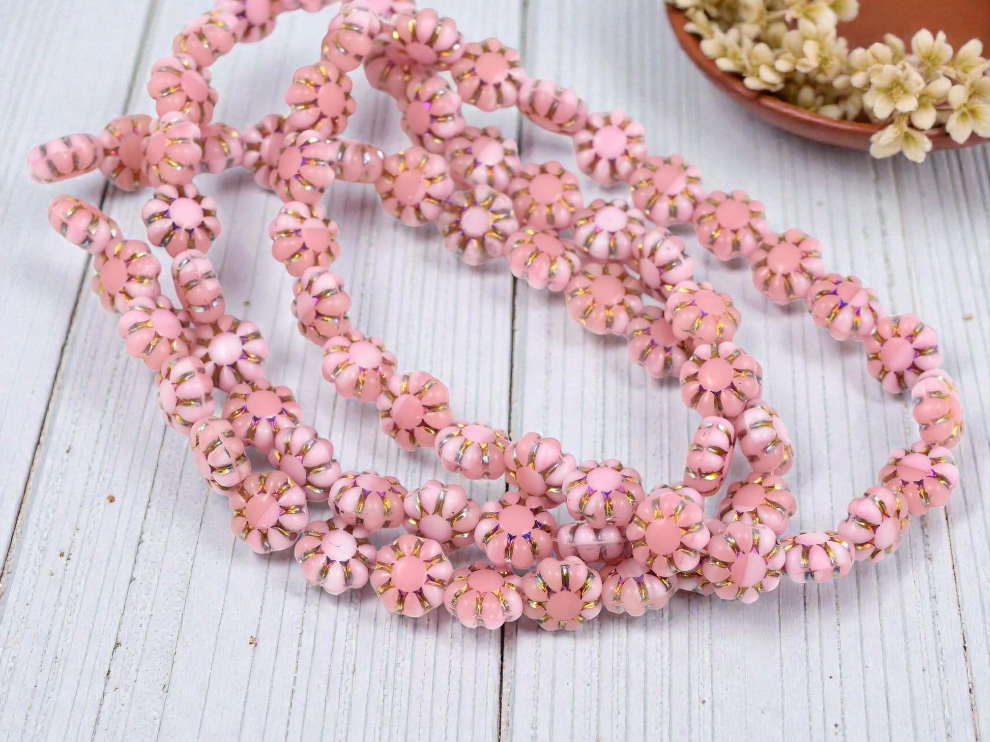 New Czech Beads - Czech Glass Beads - Flower Beads - Cactus Flower - 9mm - 25pcs - (1731)